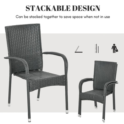 Penelope 4-Piece Outdoor Rattan Wicker Patio Dining Chairs