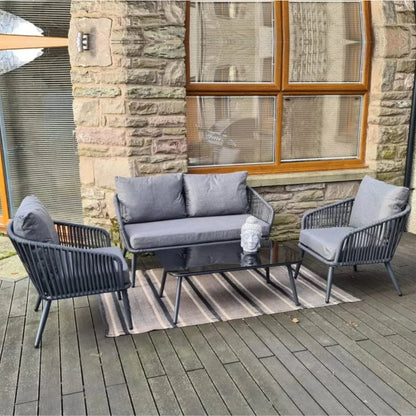 Shen 4 Piece Outdoor All-Weather Rope Sofa Set