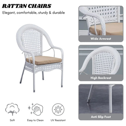 Haneen Outdoor All-Weather Resistant Rattan Wicker 7-Piece Dining Set