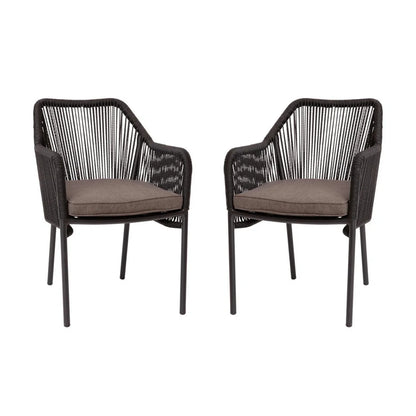 Magnolia 2-Piece Outdoor Rope Patio Dining Chairs
