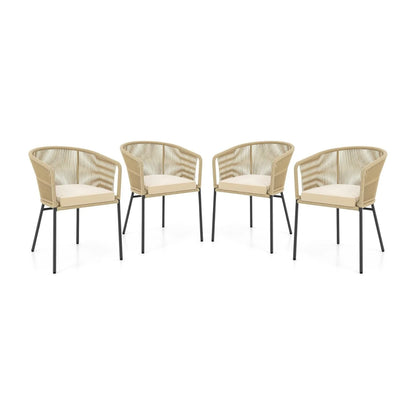 Ruby 4-Piece Outdoor Rope Patio Dining Chairs