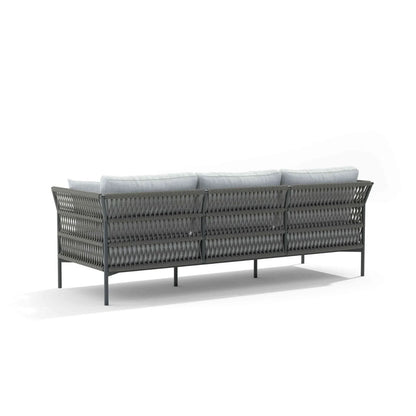Denali Outdoor Rope 7-Seater Sofa Set With Glass Top Table
