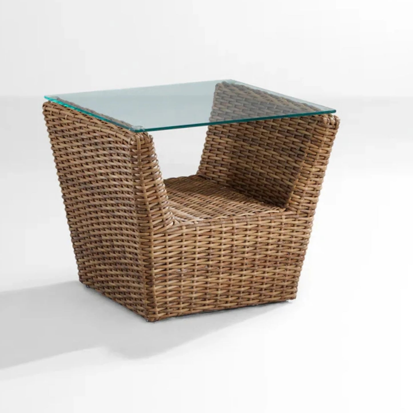 Patricia 5-Piece Outdoor Wicker Sofa Set With 2-Tier Glass Top Tables
