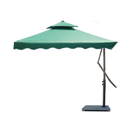 Vanya 10ft Side Pole Square Shape Outdoor Umbrella With Marble Base (Green)