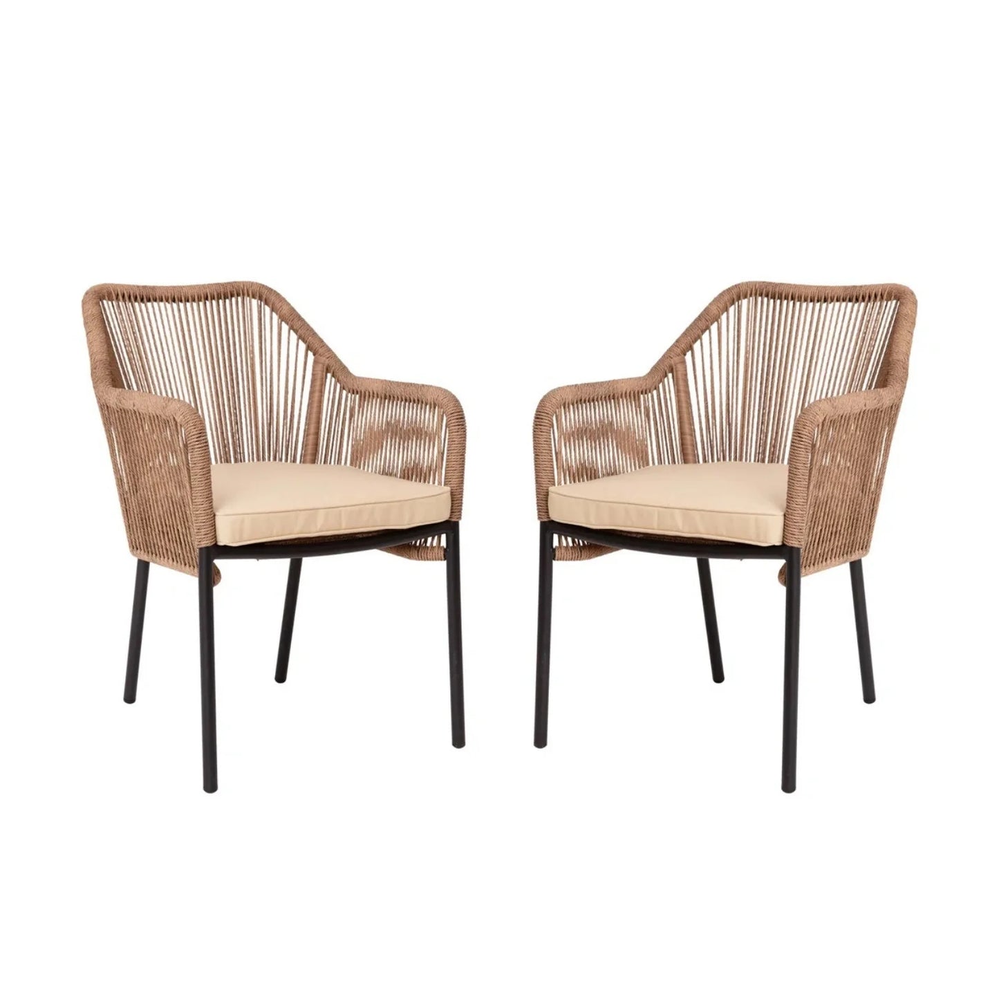 Sonal 2-Piece Outdoor Rope Patio Dining Chairs