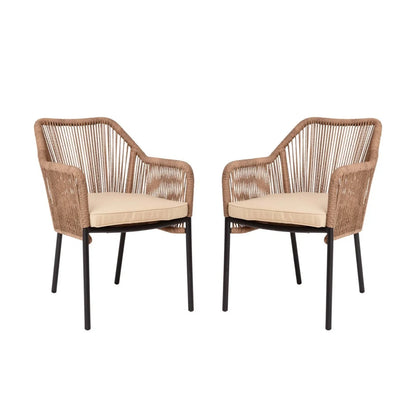 Sonal 2-Piece Outdoor Rope Patio Dining Chairs