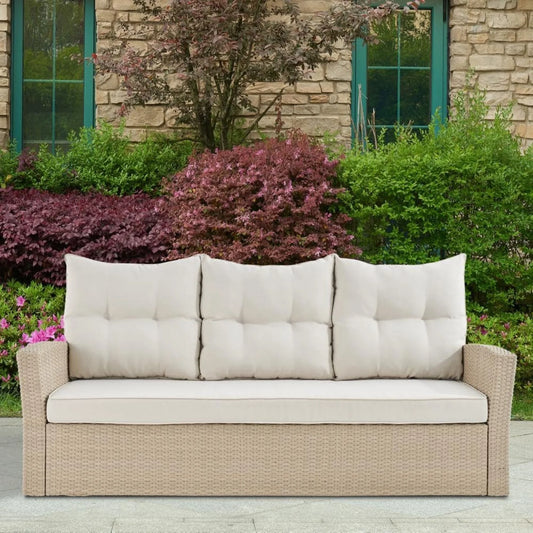 Yue 3-Seater Outdoor Rattan Wicker Patio Sofa