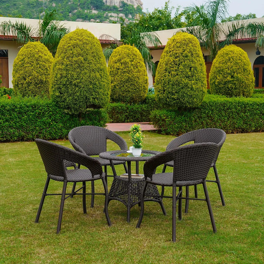 Falak 5-Piece Outdoor Rattan Wicker Patio Bistro Set