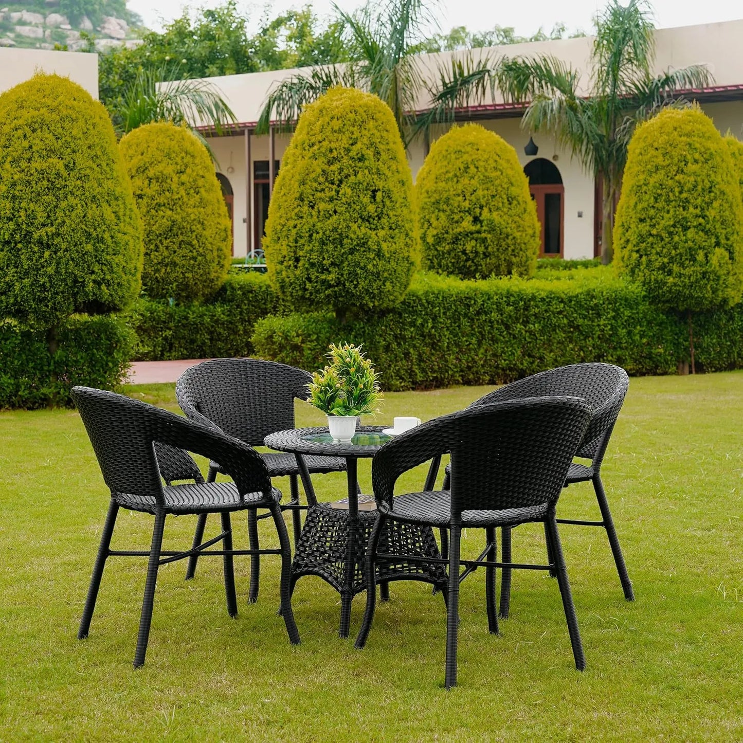 Piper 5-Piece Outdoor Rattan Wicker Patio Bistro Set