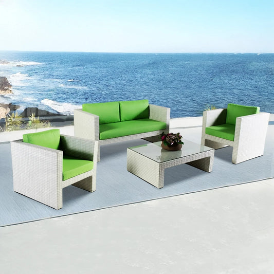Pilar 4-Piece Outdoor Rattan Wicker Patio Sofa Set