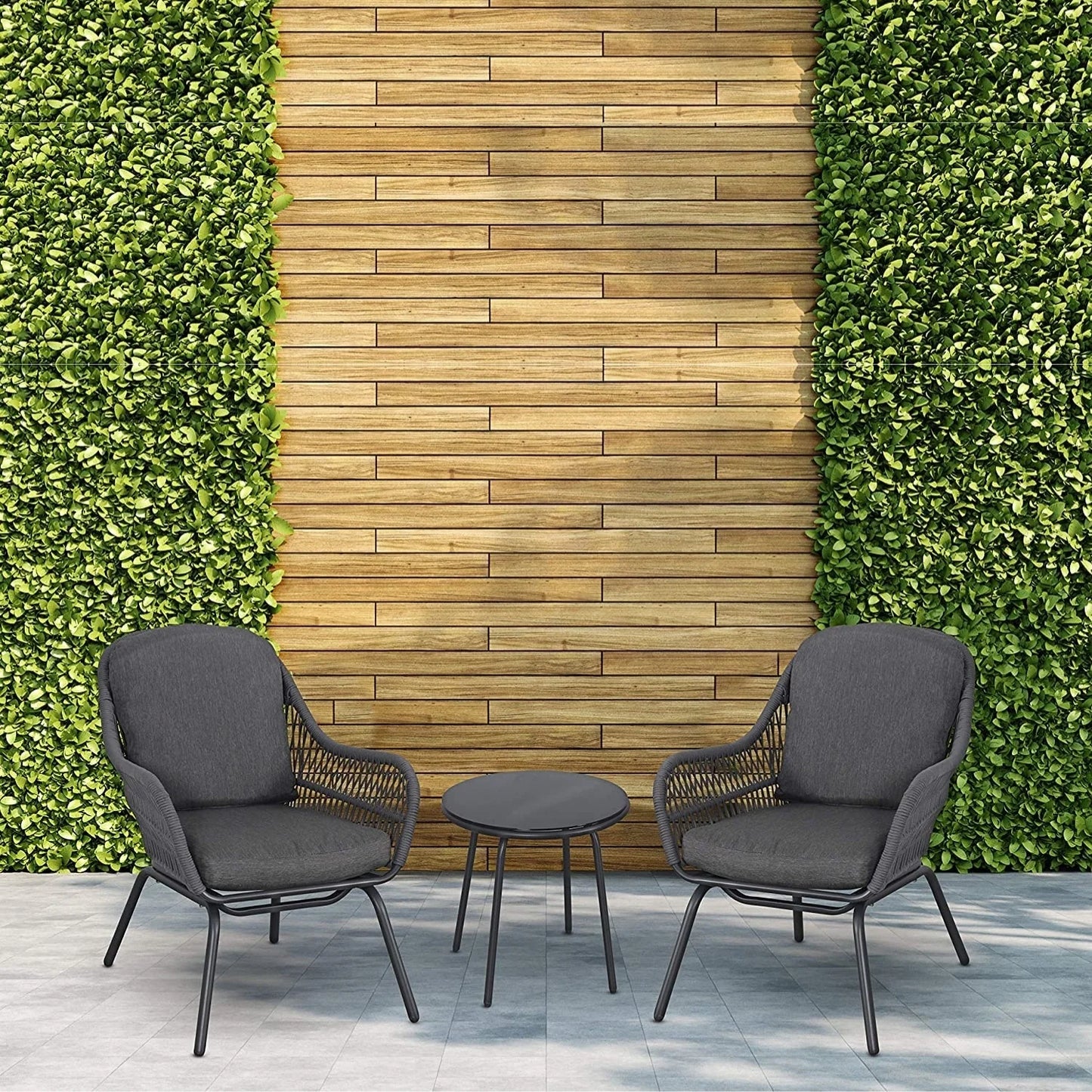 Roshni 3 Piece Outdoor Rope Patio Set