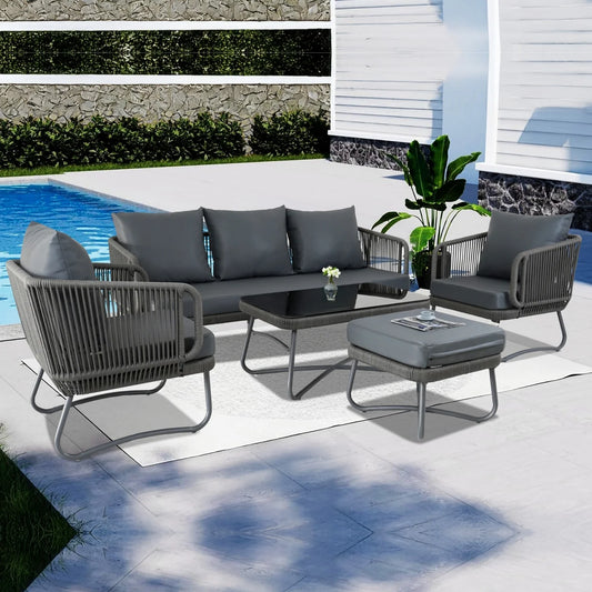 Callista Outdoor Rope 6-Seater Sofa Set