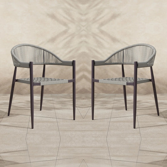 Mrinalini 2-Piece Outdoor Rope Patio Dining Chairs