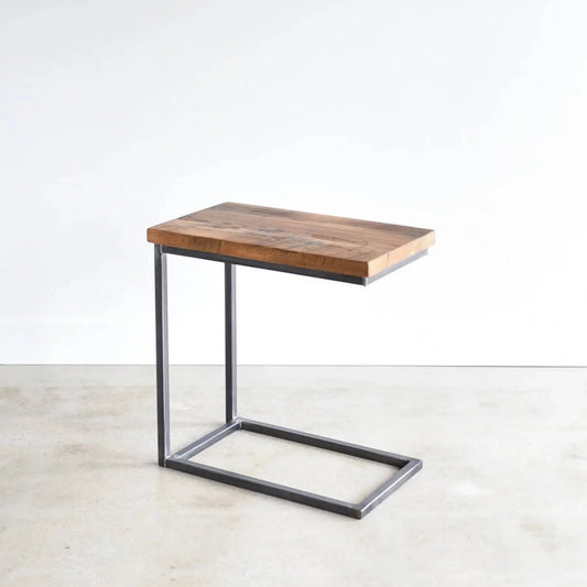 Solid Sheesham Wood C-Shape Corner Side Table