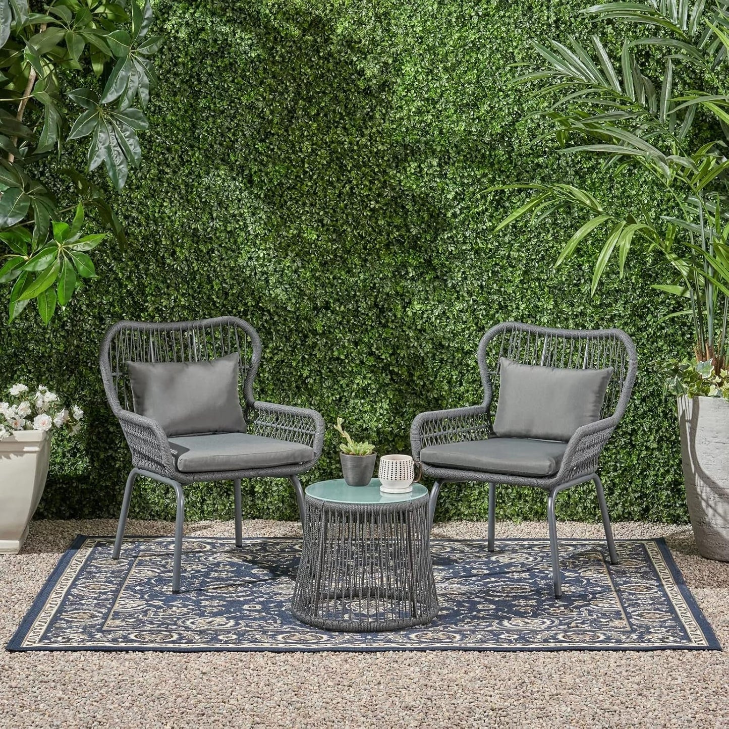 Marguerite Outdoor Patio Garden 3 Piece All Weather Resistant Furniture Set