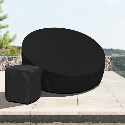 Outdoor Round Daybed With Table Cover