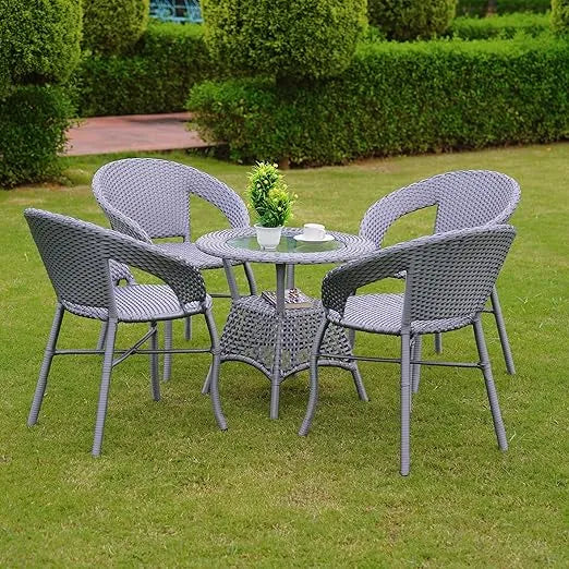 Mercedes 5-Piece Outdoor Rattan Wicker Patio Bistro Set