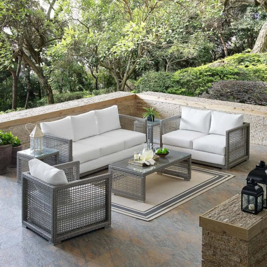 Charmi Outdoor Wicker Woven 6 Pieces Sectional Patio Furniture Set