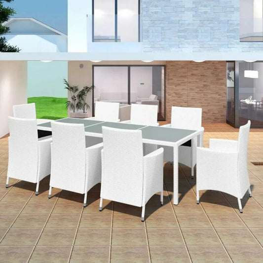 Seraphina 9-Piece Outdoor Rattan Wicker Dinning Table Set