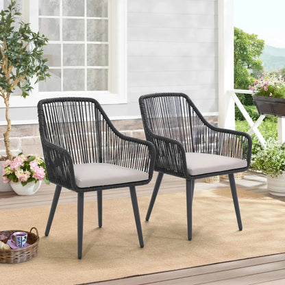 Yolanda 2-Piece Outdoor Rope Patio Dining Chairs