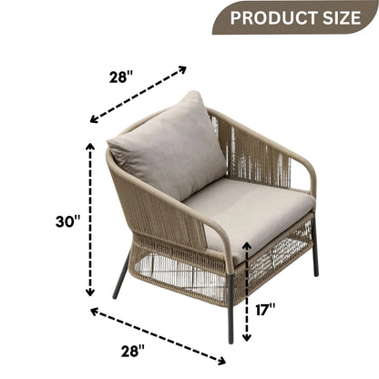 Urvi 2-Piece Outdoor Rope Single Seater Sofa