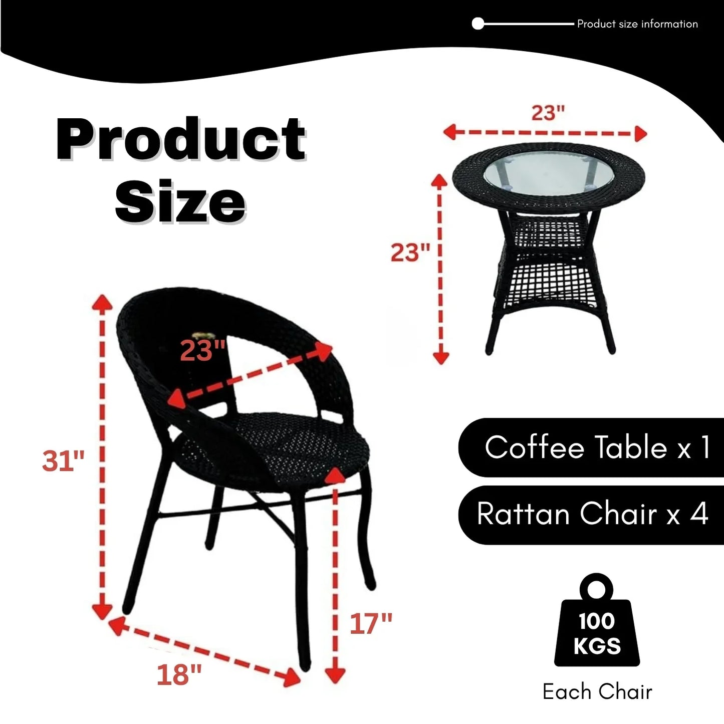 Piper 5-Piece Outdoor Rattan Wicker Patio Bistro Set
