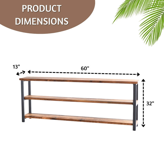 Nozomi 3-Tier Sheesham Wood Top Book Shelf
