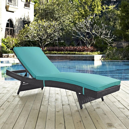 Aleida Outdoor Rattan Wicker Chaise Lounger For Poolside