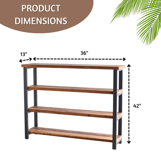 Blanca 4-Tier Sheesham Wood Top Book Shelf