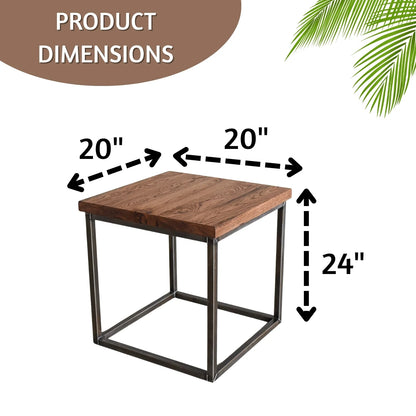 Seren Solid Sheesham Wood Top End Table
