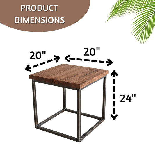 Seren Solid Sheesham Wood Top End Table