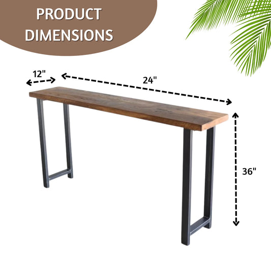 Sheesham Wood Top Modern Console Table