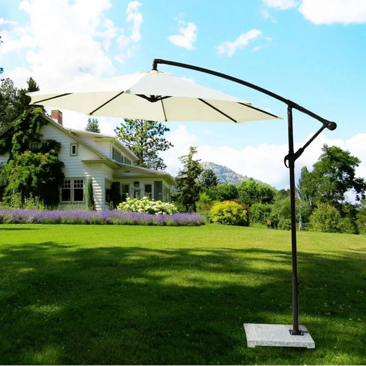 Tinashe 9 Ft Outdoor Offset Cantilever Patio Umbrella with Marble Base
