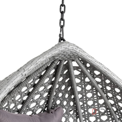 Nainika Single Seater Rattan & Wicker Swing (Grey)