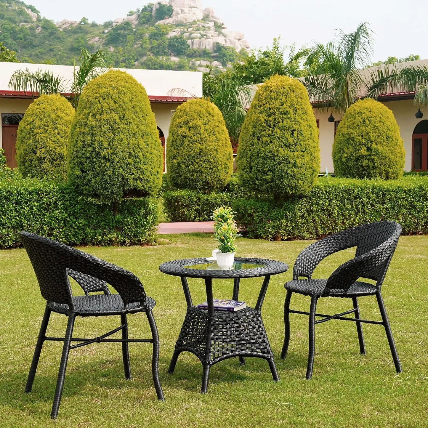 Sumire 3-Piece Outdoor Rattan Wicker Patio Bistro Set