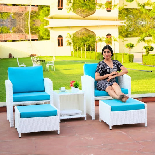 Bhoomika Outdoor 5 Piece Patio Wicker All Weather Sectional Furniture Set