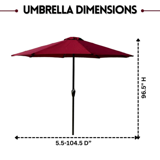 Akua 9ft Red Color Outdoor Patio Umbrella with Centre Pole