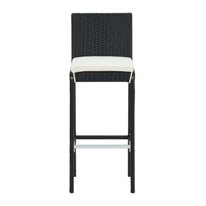 Qing 5-Piece Outdoor Rattan Wicker Bar Set with Wicker Top Table