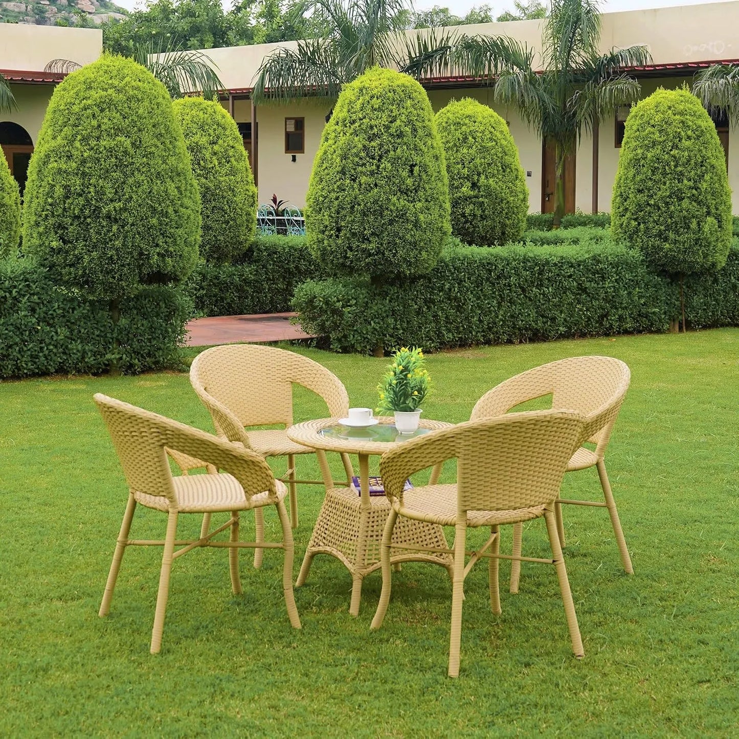 Tatiana 5-Piece Outdoor Rattan Wicker Patio Bistro Set