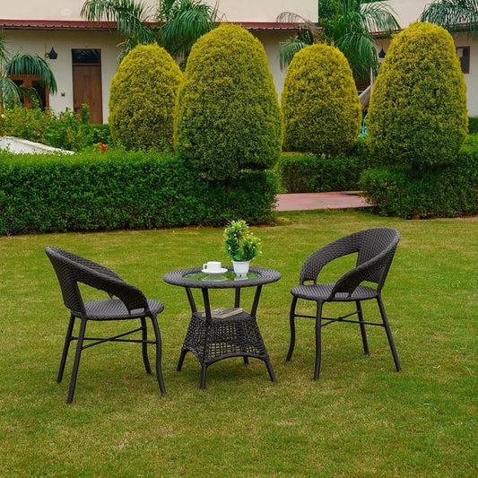 Sumaya 3-Piece Outdoor Rattan Wicker Patio Bistro Set