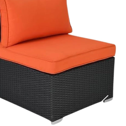 Samah Outdoor Garden Conversation Sofa Set (Black/Orange)