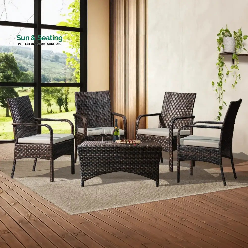 4-Piece Outdoor Rattan Wicker Patio Dining Chairs Dinning Chairs