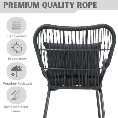 Marguerite Outdoor Patio Garden 3 Piece All Weather Resistant Furniture Set