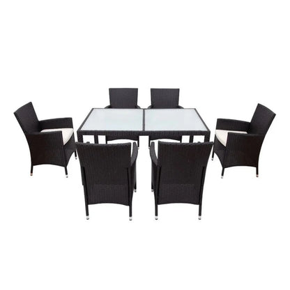 Zahara 7-Piece Outdoor Rattan Wicker Dinning Table Set