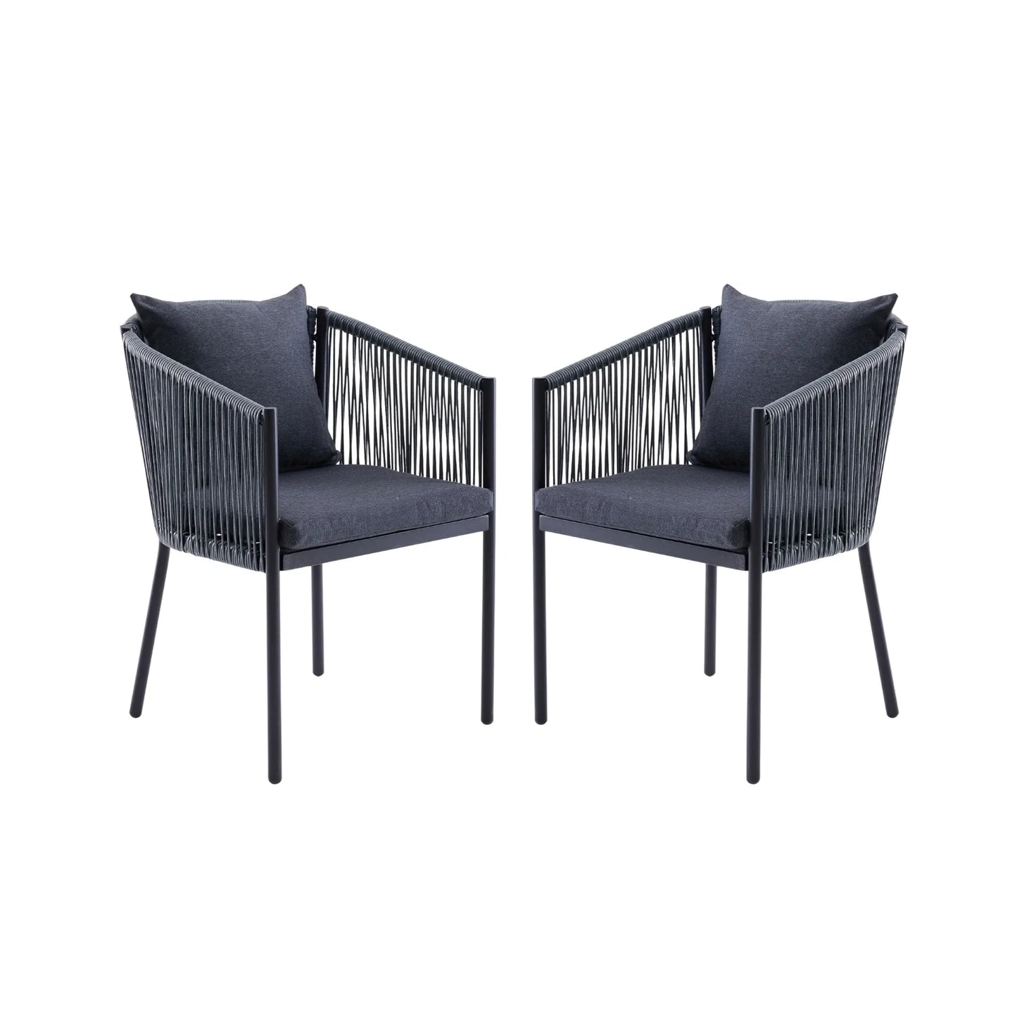 Mackenzie 2-Piece Outdoor Rope Patio Dining Chairs