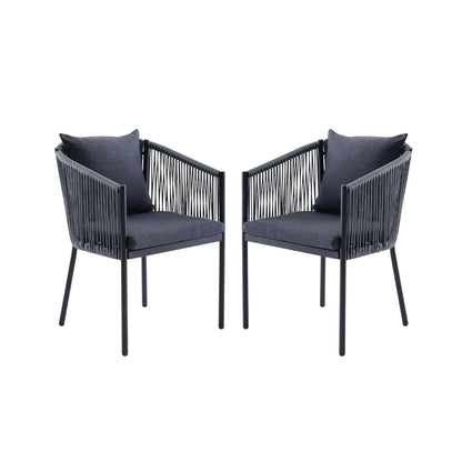 Mackenzie 2-Piece Outdoor Rope Patio Dining Chairs