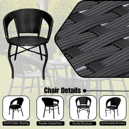 Piper 5-Piece Outdoor Rattan Wicker Patio Bistro Set