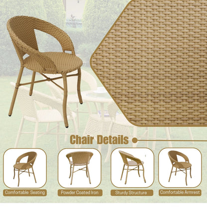 Tatiana 5-Piece Outdoor Rattan Wicker Patio Bistro Set