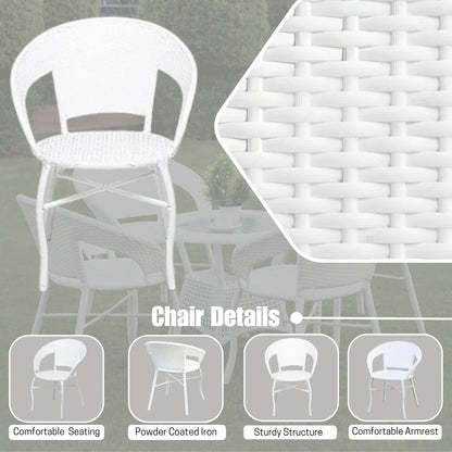 Kennedy 5-Piece Outdoor Rattan Wicker Patio Bistro Set