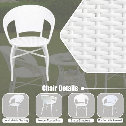 Zohra 3-Piece Outdoor Rattan Wicker Patio Bistro Set